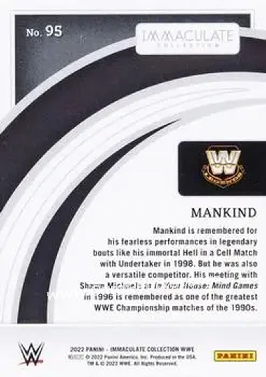 2022 Panini Immaculate Collection WWE #95 - Mankind - Back