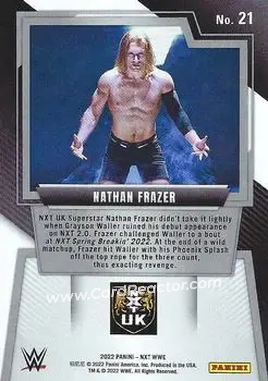 2022 Panini NXT 2.0 WWE #21 - Nathan Frazer - Back