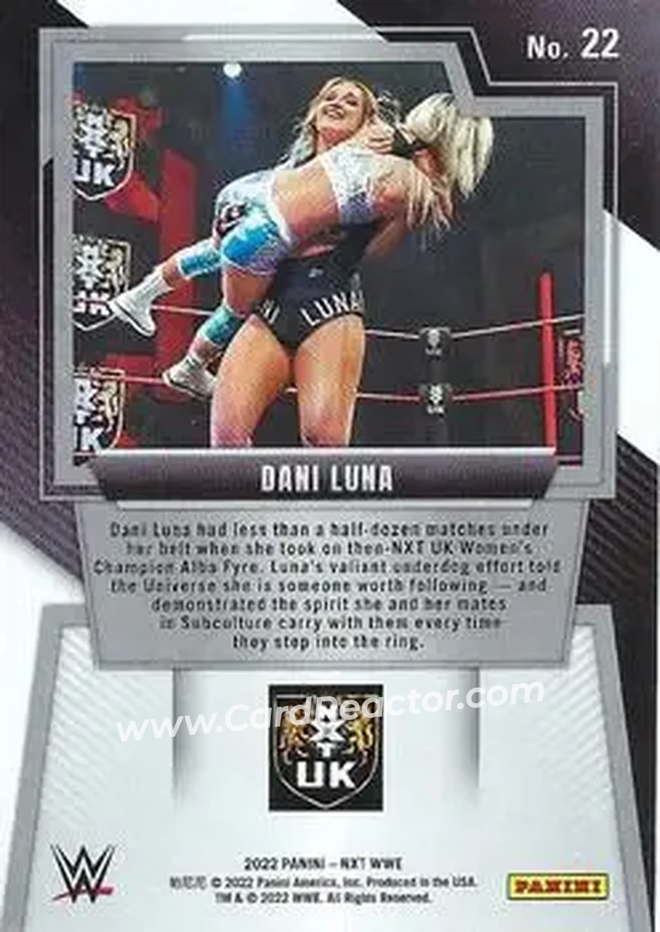 2022 Panini NXT 2.0 WWE #22 - Dani Luna - Back