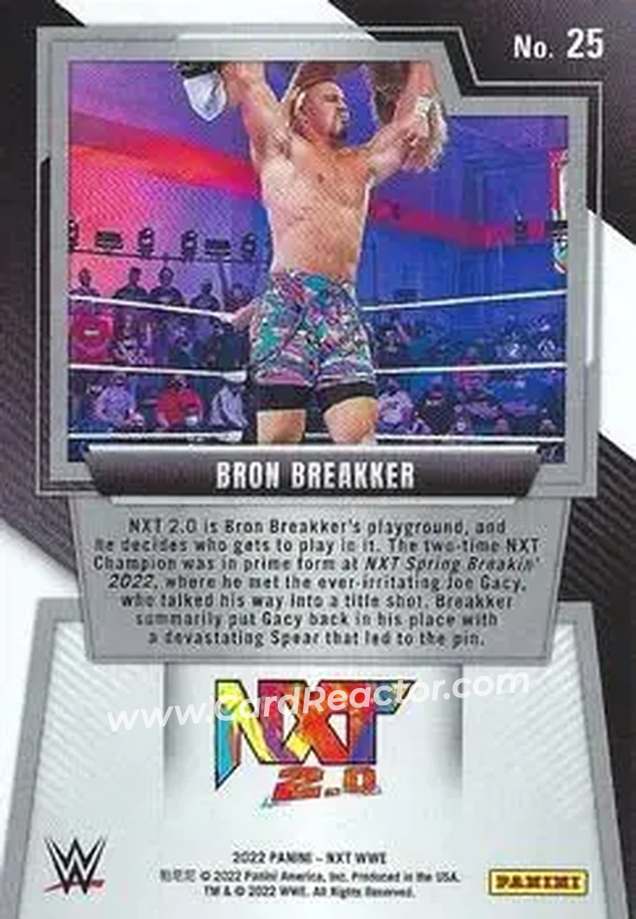 2022 Panini NXT 2.0 WWE #25 - Bron Breakker - Back