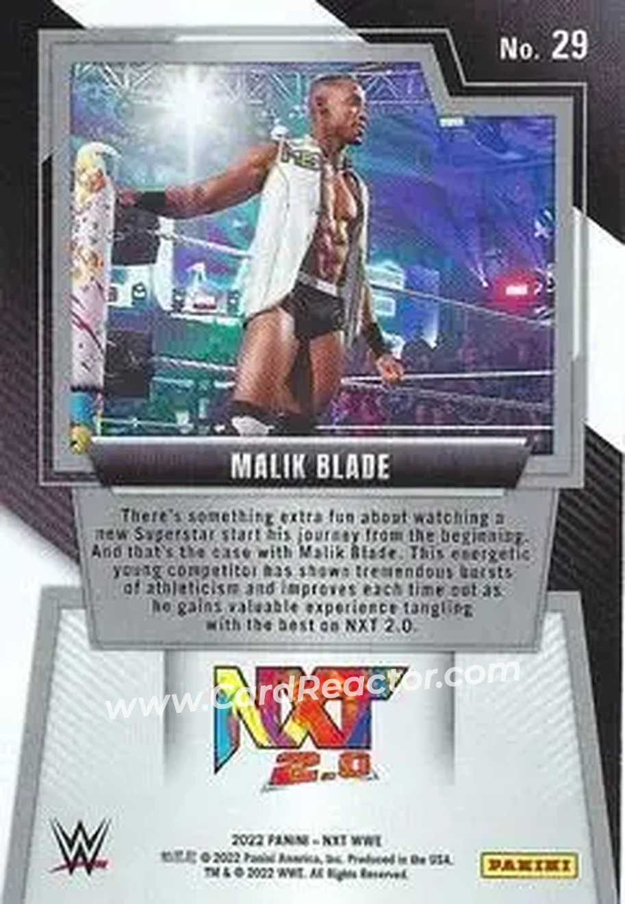 2022 Panini NXT 2.0 WWE #29 - Malik Blade - Back
