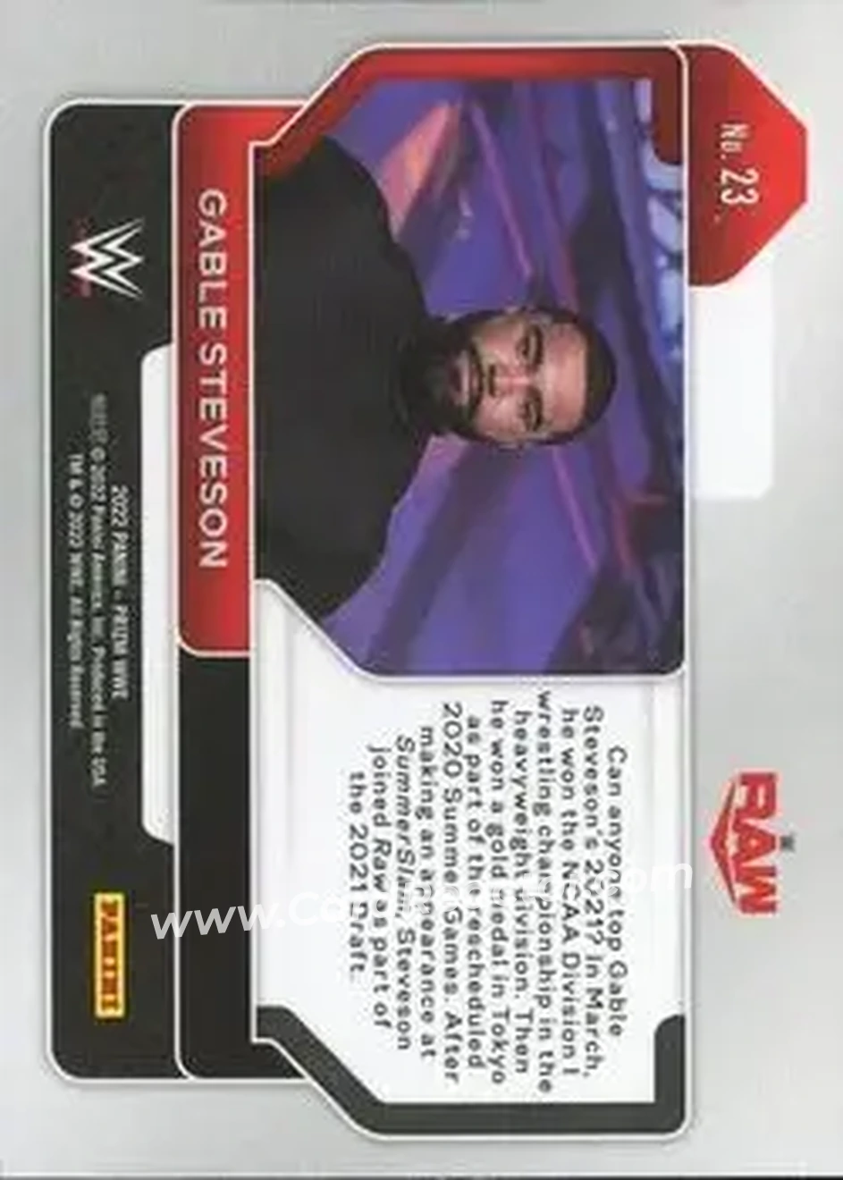 2022 Panini Prizm WWE #23 - Gable Steveson - Back