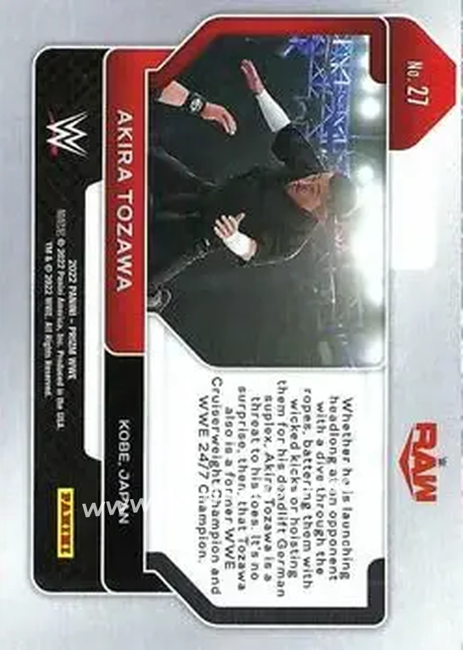 2022 Panini Prizm WWE #27 - Akira Tozawa - Back