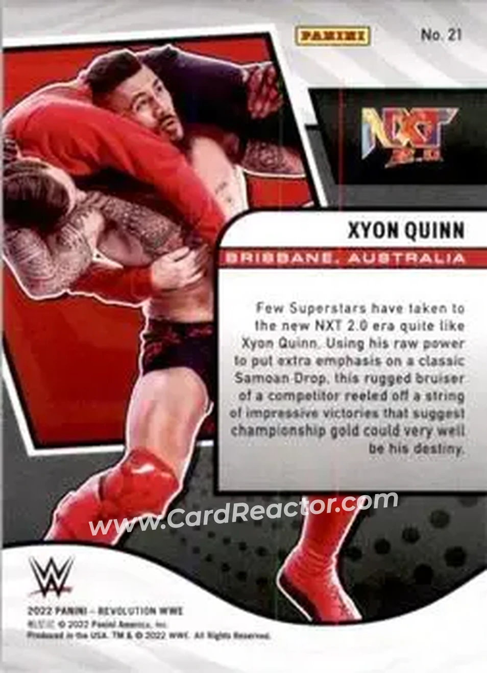 2022 Panini Revolution WWE #21 - Xyon Quinn - Back