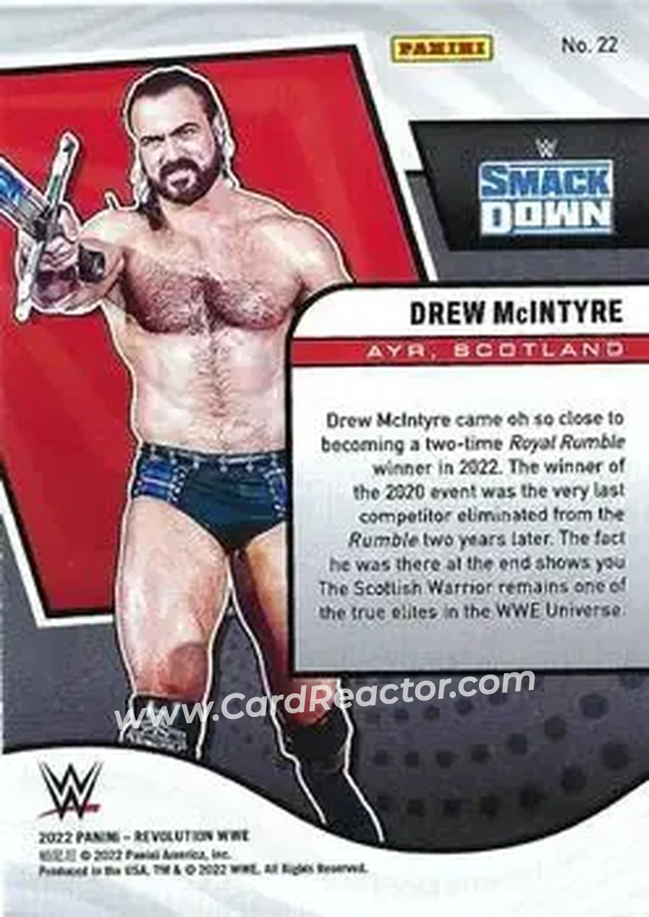 2022 Panini Revolution WWE #22 - Drew McIntyre - Back