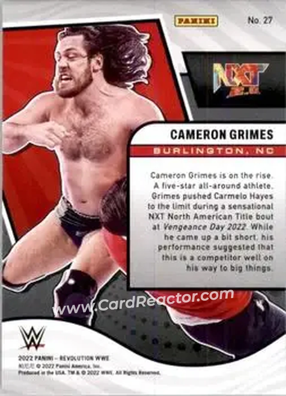 2022 Panini Revolution WWE #27 - Trevor Lee - Back