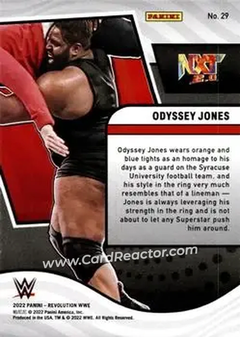 2022 Panini Revolution WWE #29 - Odyssey Jones - Back