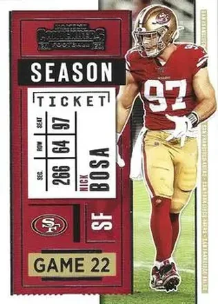 2020 Panini Contenders #23 - Nick Bosa - San Francisco 49ers