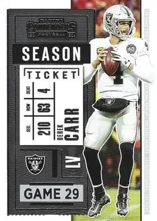 2020 Panini Contenders #31 - Derek Carr - Las Vegas Raiders