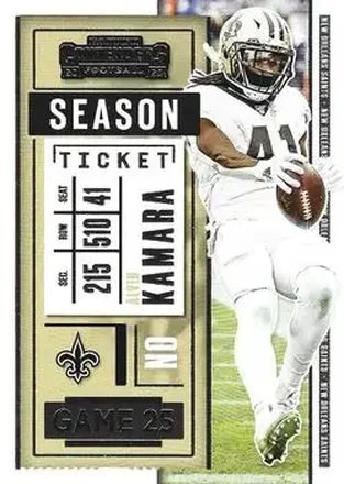 2020 Panini Contenders #39 - Alvin Kamara - New Orleans Saints