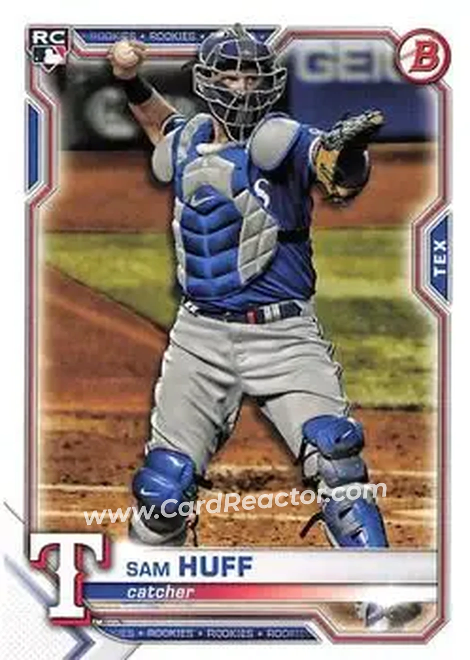 2021 Bowman #23 - Sam Huff - Texas Rangers - Front