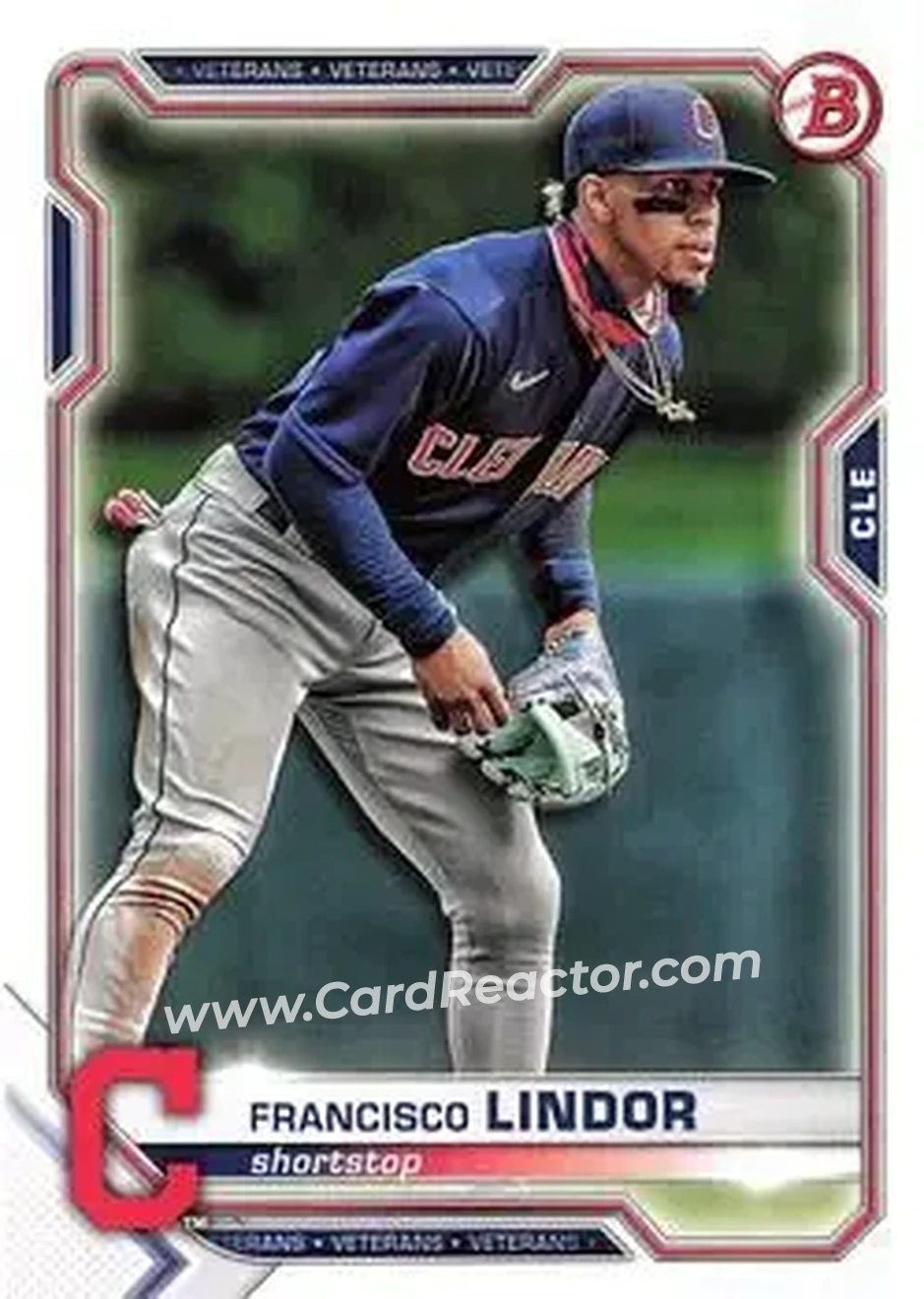2021 Bowman #30 - Francisco Lindor - Cleveland Indians - Front