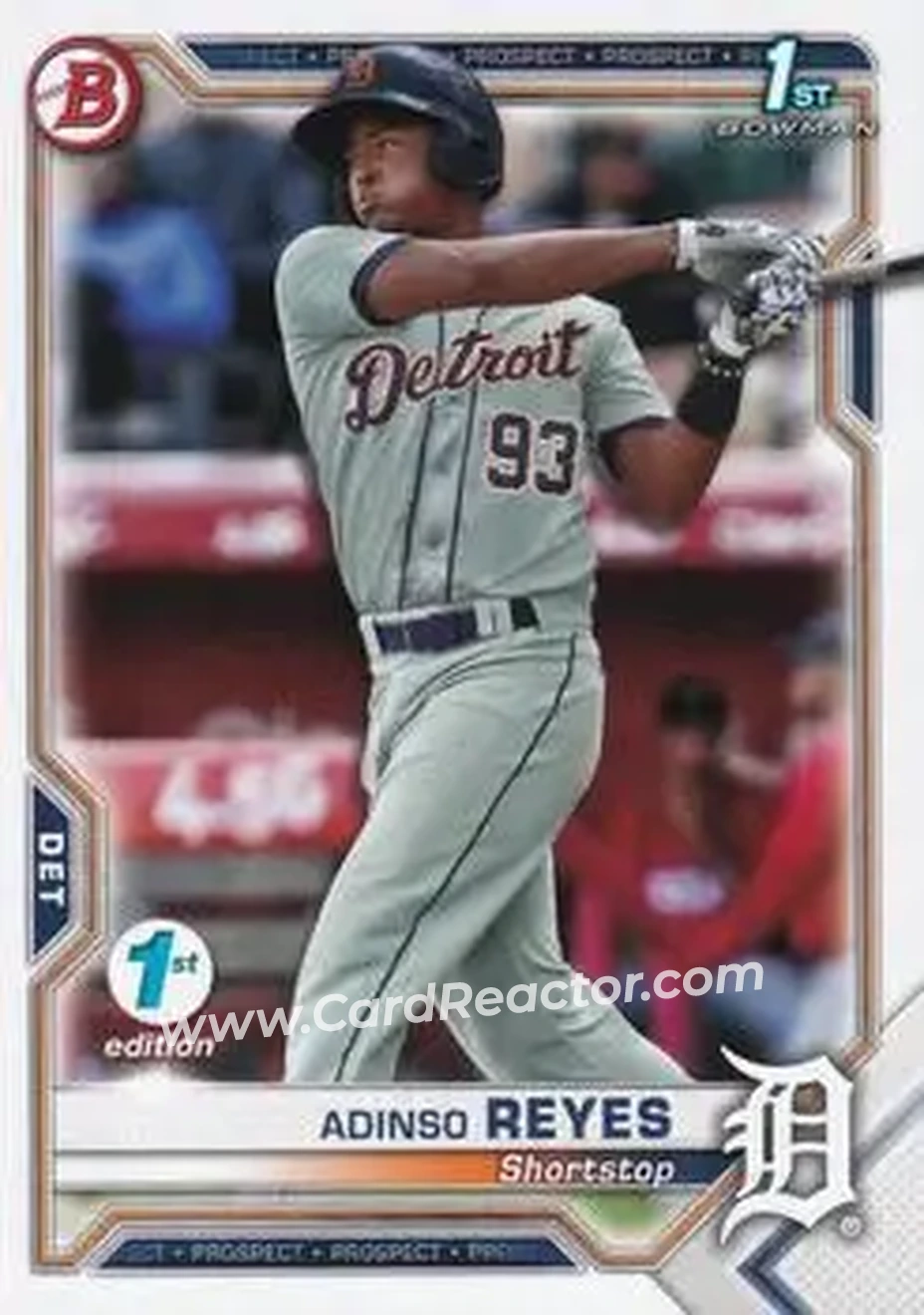 2021 Bowman 1st Edition #BFE-21 - Adinso Reyes - Detroit Tigers - Front