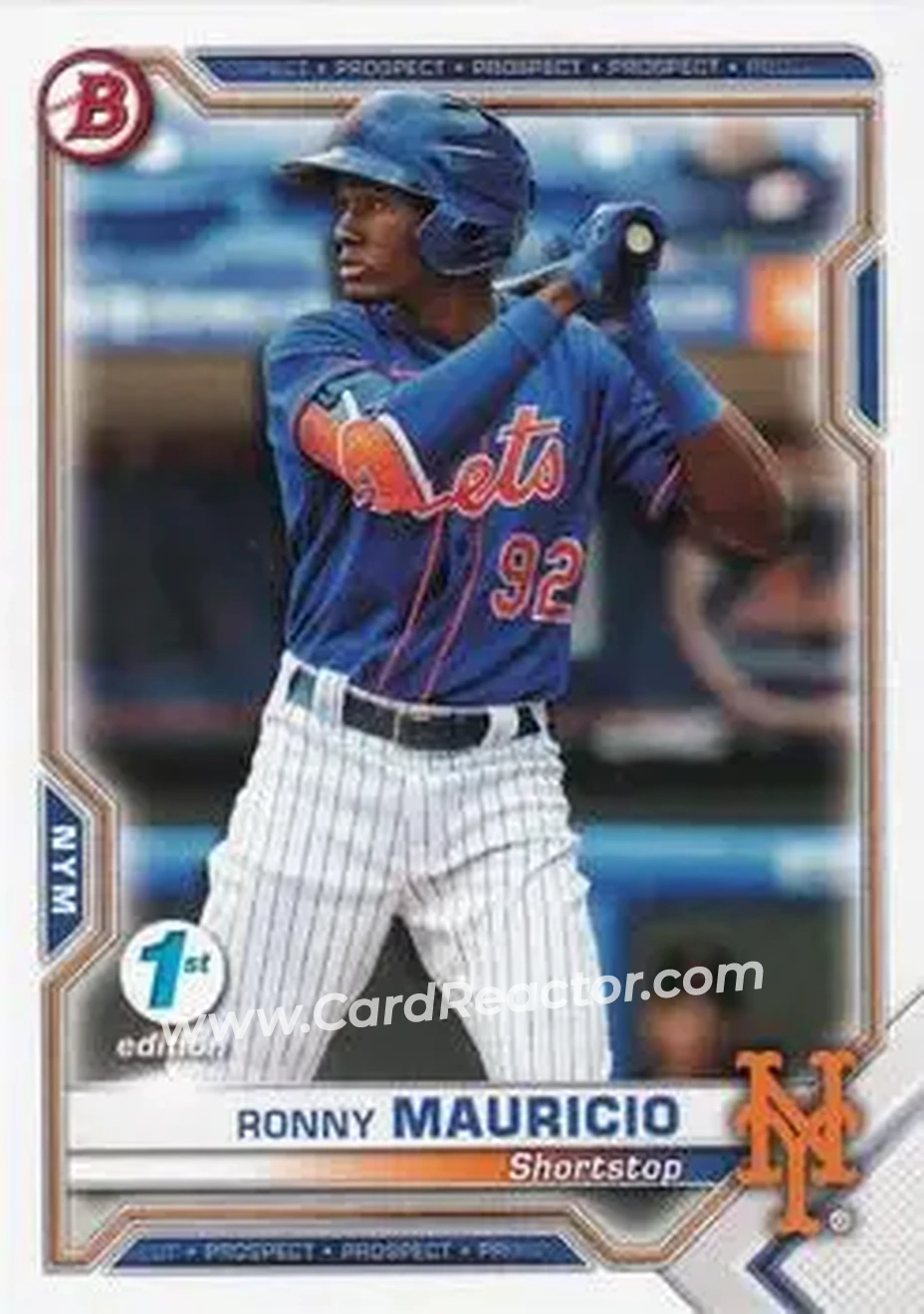 2021 Bowman 1st Edition #BFE-23 - Ronny Mauricio - New York Mets - Front