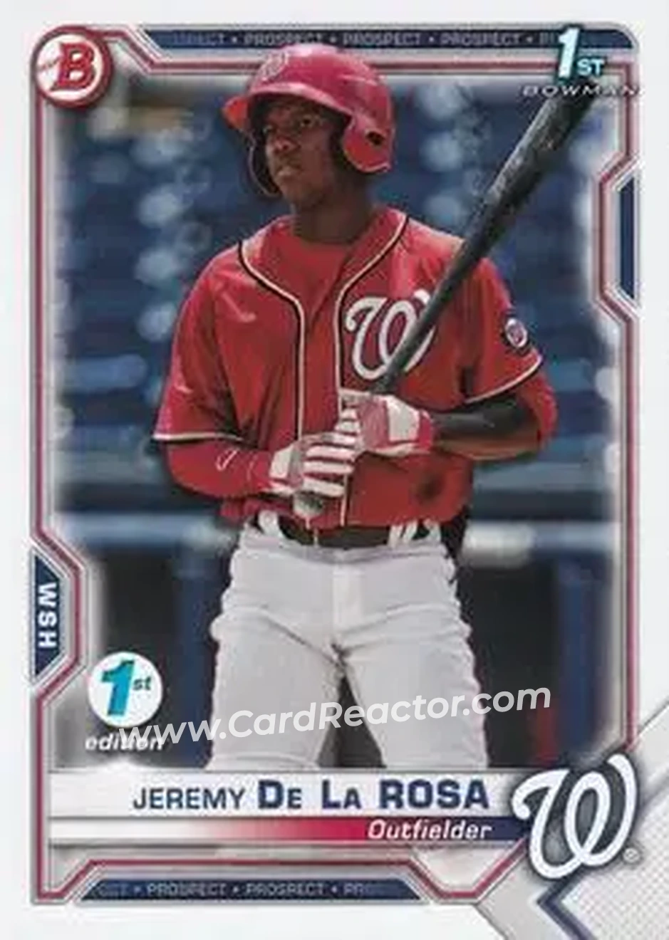 2021 Bowman 1st Edition #BFE-25 - Jeremy De La Rosa - Washington Nationals - Front
