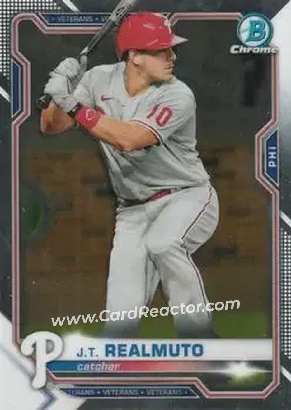 2021 Bowman Chrome #18 - J.T. Realmuto - Philadelphia Phillies - Front