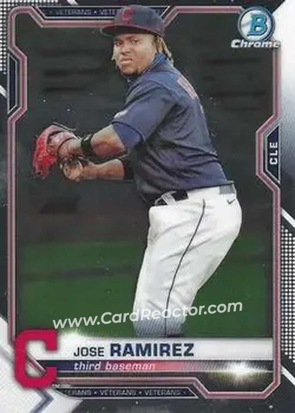 2021 Bowman Chrome #19 - José Ramírez - Cleveland Indians - Front 2021 Bowman Chrome #19 - José Ramírez - Cleveland Indians - Front
