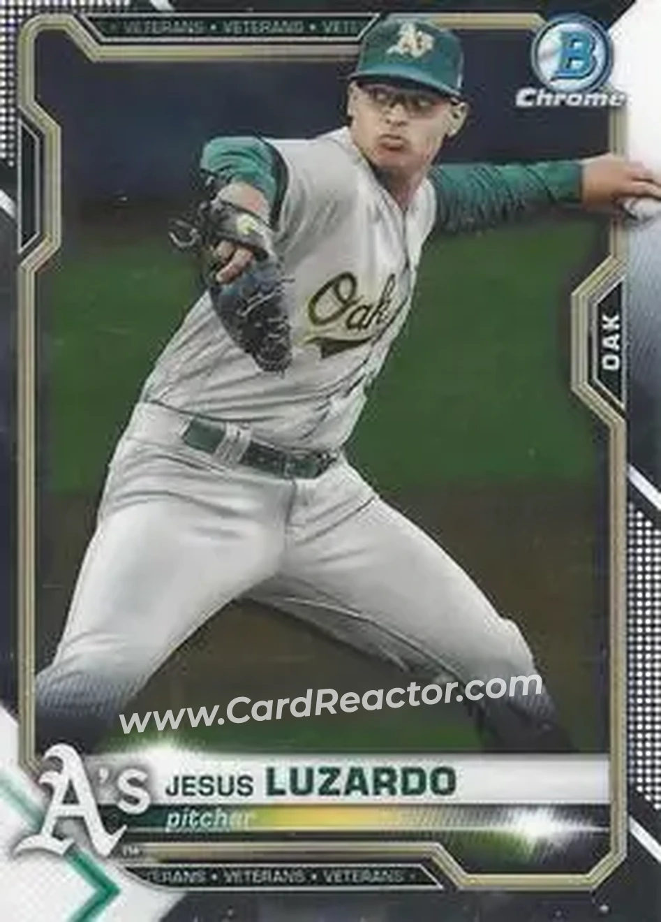 2021 Bowman Chrome #21 - Jesus Luzardo - Oakland Athletics - Front