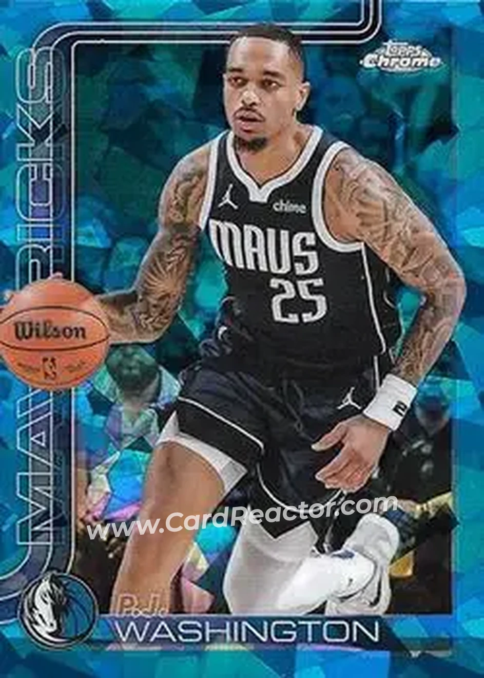 2025-26 Topps Chrome Sapphire Edition #19 - P.J. Washington - Dallas Mavericks - Front
