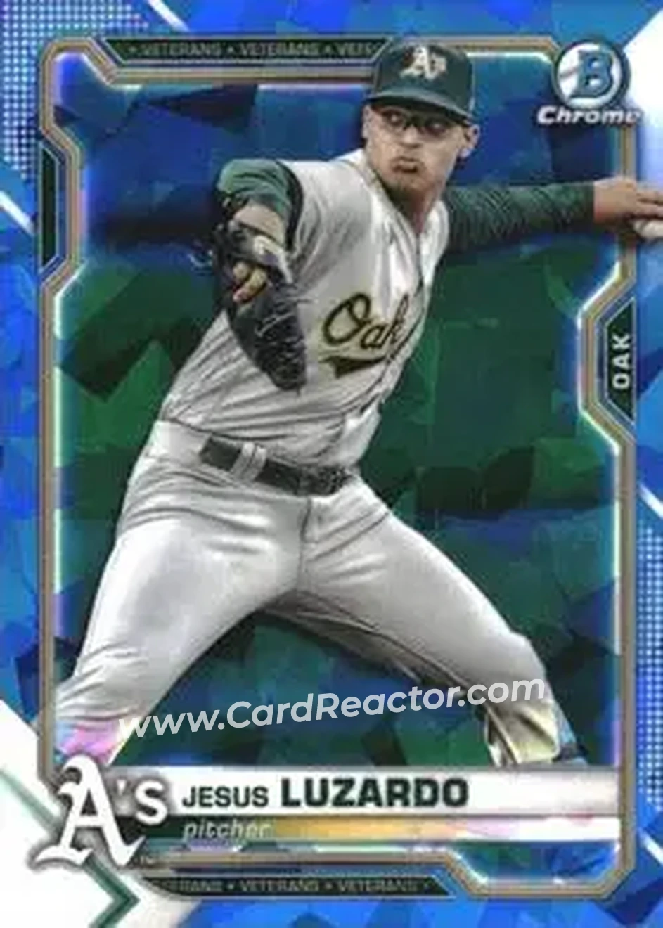 2021 Bowman Chrome Sapphire Edition #21 - Jesus Luzardo - Oakland Athletics - Front