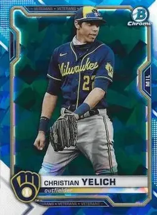 2021 Bowman Chrome Sapphire Edition #22 - Christian Yelich - Milwaukee Brewers