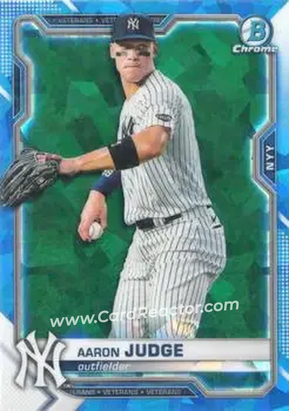2021 Bowman Chrome Sapphire Edition #25 - Aaron Judge - New York Yankees - Front 2021 Bowman Chrome Sapphire Edition #25 - Aaron Judge - New York Yankees - Front
