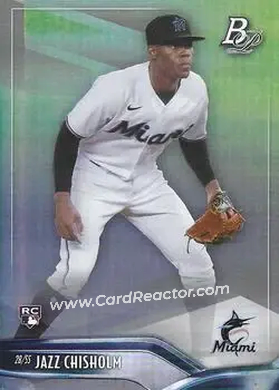 2021 Bowman Platinum #24 - Jazz Chisholm Jr. - Miami Marlins - Front 2021 Bowman Platinum #24 - Jazz Chisholm Jr. - Miami Marlins - Front