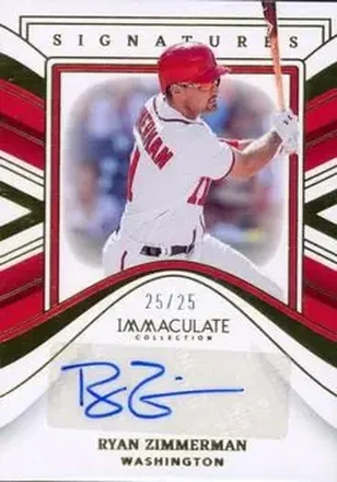2023 Panini Immaculate Collection - Immaculate Signatures #IS-RZ - Ryan Zimmerman - Washington Nationals