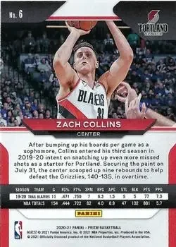 Back of Zach Collins