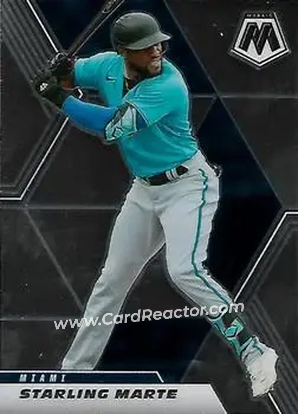 2021 Panini Mosaic #49 - Starling Marte - Miami Marlins - Front