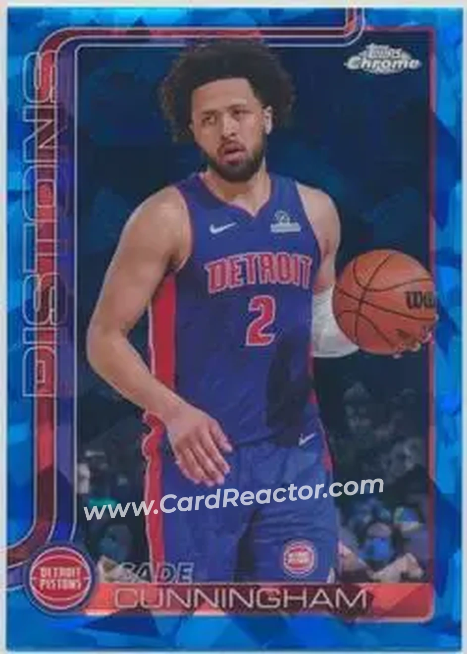 2025-26 Topps Chrome Sapphire Edition #88 - Cade Cunningham - Detroit Pistons - Front