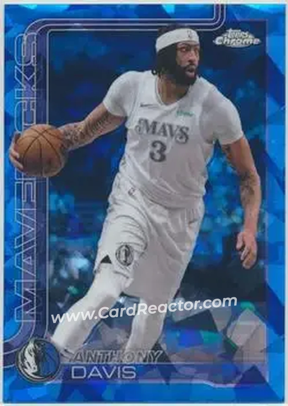 2025-26 Topps Chrome Sapphire Edition #96 - Anthony Davis - Dallas Mavericks - Front 2025-26 Topps Chrome Sapphire Edition #96 - Anthony Davis - Dallas Mavericks - Front