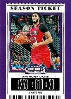2019 Panini Contenders Draft Picks #2b - Anthony Davis - Los Angeles Lakers