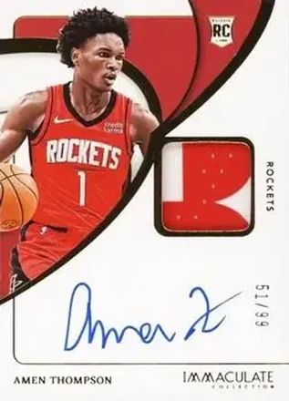 2023-24 Panini Immaculate Collection #107 - Amen Thompson - Houston Rockets