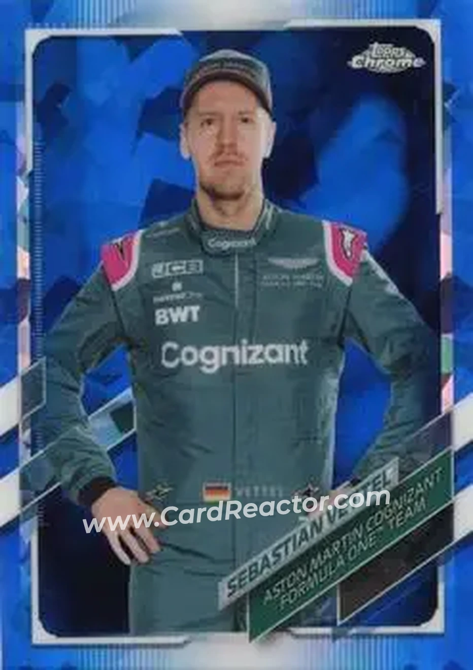 2021 Topps Chrome Sapphire Edition Formula 1 #7 - Sebastian Vettel - Aston Martin Cognizant F1 - Front 2021 Topps Chrome Sapphire Edition Formula 1 #7 - Sebastian Vettel - Aston Martin Cognizant F1 - Front