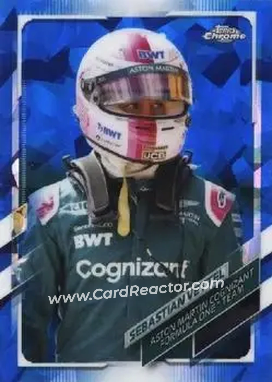 2021 Topps Chrome Sapphire Edition Formula 1 #7b - Sebastian Vettel - Aston Martin Cognizant F1 - Front