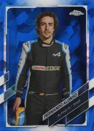 2021 Topps Chrome Sapphire Edition Formula 1 #9 - Fernando Alonso - Alpine F1 Team