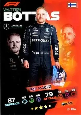 2021 Topps Turbo Attax Formula 1 #13 - Valtteri Bottas - Mercedes-AMG Petronas Formula One Team