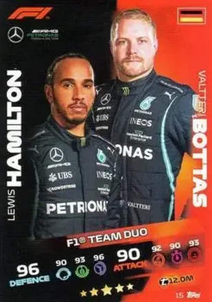 2021 Topps Turbo Attax Formula 1 #15 - Lewis Hamilton - Valtteri Bottas TD - Mercedes-AMG Petronas Formula One Team - Mercedes-AMG Petronas Formula One Team