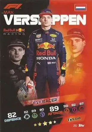 2021 Topps Turbo Attax Formula 1 #20 - Max Verstappen - Red Bull Racing