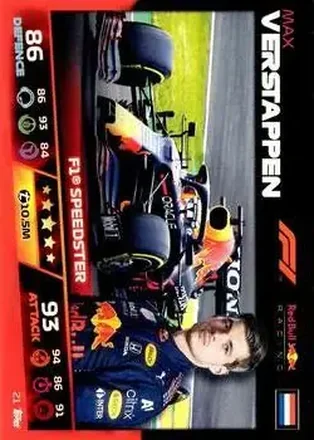 2021 Topps Turbo Attax Formula 1 #21 - Max Verstappen - Red Bull Racing