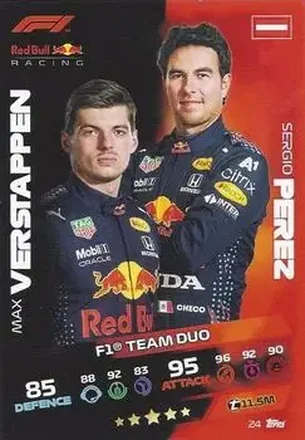 2021 Topps Turbo Attax Formula 1 #24 - Max Verstappen - Sergio Perez TD - Red Bull Racing - Red Bull Racing