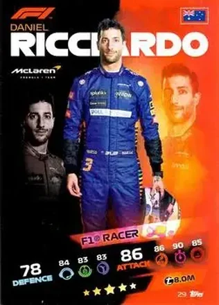 2021 Topps Turbo Attax Formula 1 #29 - Daniel Ricciardo - McLaren F1