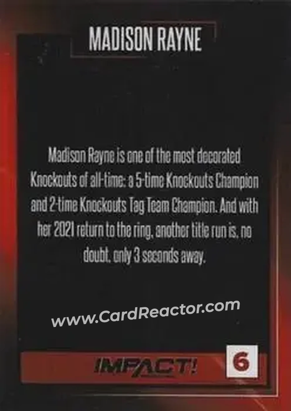 2021 Impact! Wrestling #6 - Madison Rayne - Back