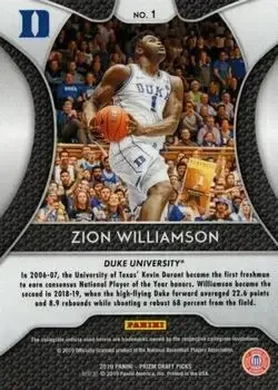Back of Zion Williamson