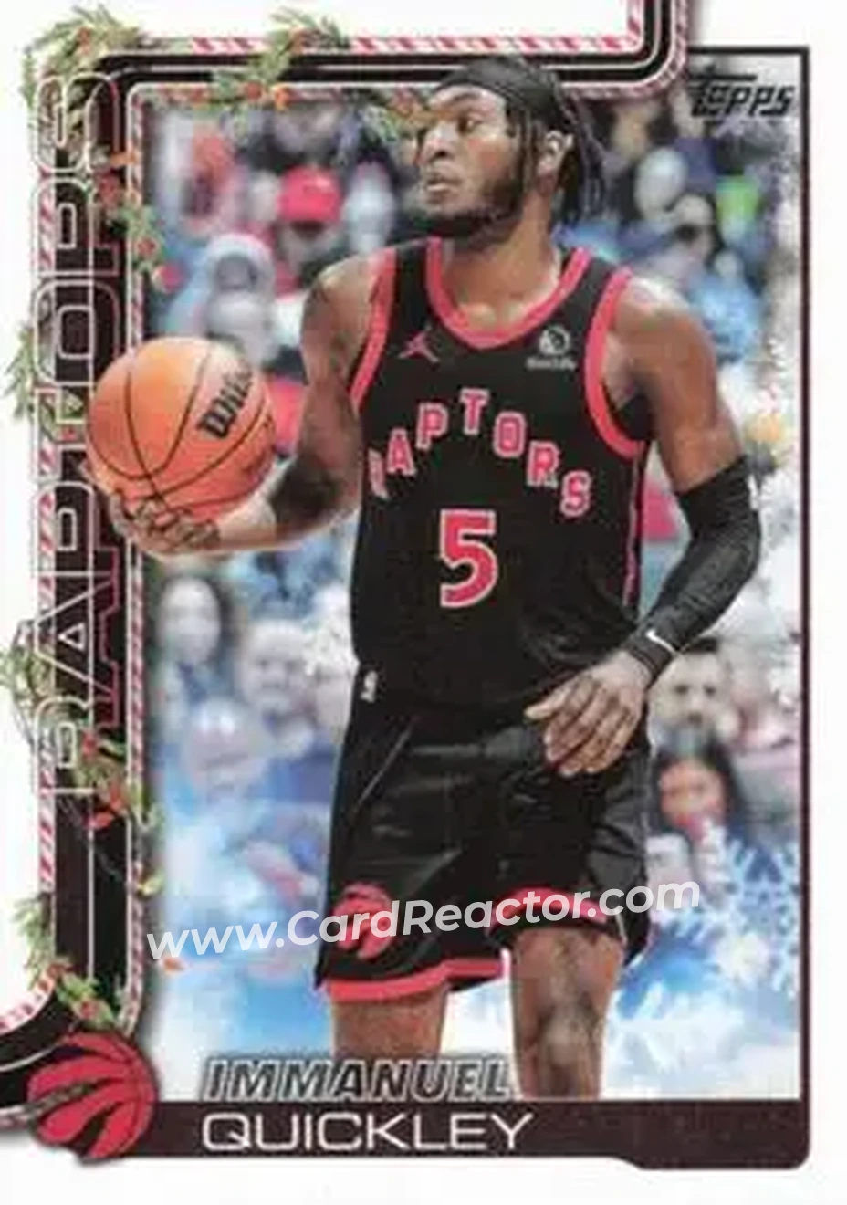 2025-26 Topps Holiday #H26 - Immanuel Quickley - Toronto Raptors - Front 2025-26 Topps Holiday #H26 - Immanuel Quickley - Toronto Raptors - Front