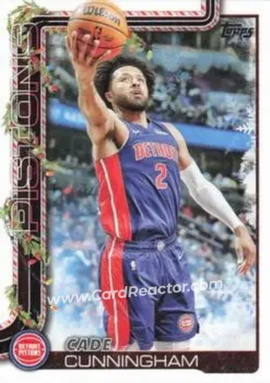 2025-26 Topps Holiday #H32 - Cade Cunningham - Detroit Pistons - Front 2025-26 Topps Holiday #H32 - Cade Cunningham - Detroit Pistons - Front