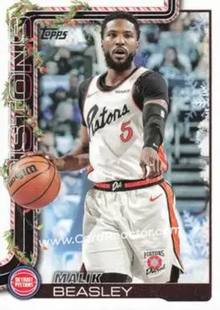 2025-26 Topps Holiday #H35 - Malik Beasley - Detroit Pistons - Front