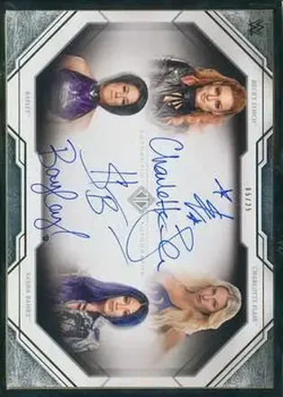 2021 Topps Transcendent Collection WWE - Four Horsewomen Quad Autographs #QA-4HW - Sasha Banks - Becky Lynch - Charlotte Flair - Bayley AU, SN25