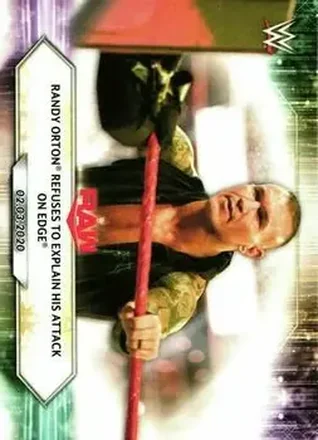 2021 Topps WWE #14 - Randy Orton Refuses to Explain His Attack on Edge